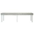 vidaXL Lavica biela 160x35x45 cm prírodný kubu ratan a masívne drevo mahagón