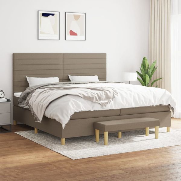 vidaXL Boxspring posteľ s matracom sivohnedý 200x200 cm látka