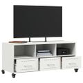 vidaXL TV skrinka biela 100,5x39x43,5 cm oceľ