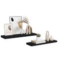 vidaXL Plávajúce nástenné police 2 ks, čierne 80x23,5x3,8 cm, MDF