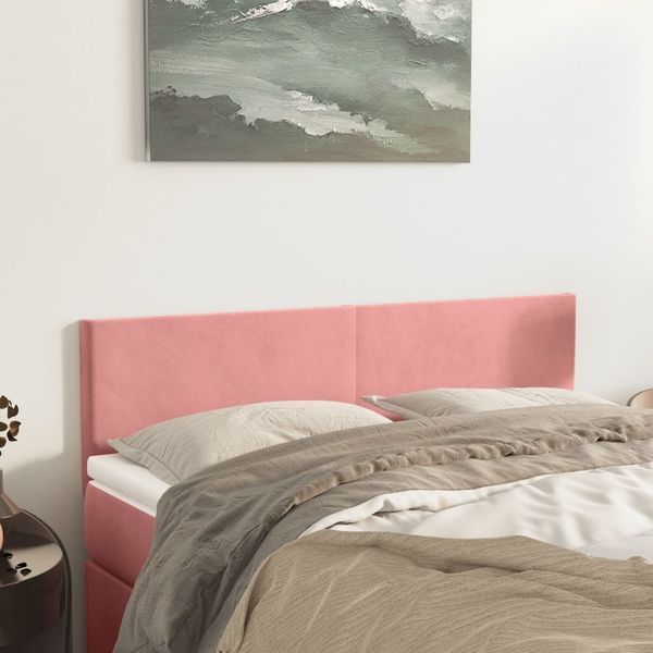 vidaXL Čelá postelí ružové 144x5x78/88 cm zamatové