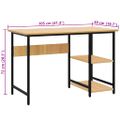vidaXL Počítačový stôl, čierny a svetlý dub 105x50x72 cm, MDF a kov