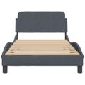 vidaXL Rám postele Dover tmavosivý 100x203 cm zamat