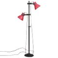 vidaXL Podlahová lampa 25 W šmuhovaná červená 25x25x90/140 cm E27