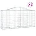 vidaXL Oblúkové gabiónové koše 2ks 200x50x100/120cm pozinkované železo