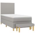 vidaXL Posteľný rám boxsping s matracom bledosivý 80x200 cm látka