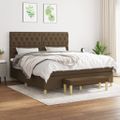 vidaXL Boxspring posteľ s matracom tmavohnedá 160x200 cm látka