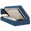vidaXL Postel s úložným prostorem a matrací Modrá 100 x 200 cm Zamat
