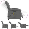 vidaXL Masážne kreslo s polohovacím mechanizmom, sivé, umelá koža