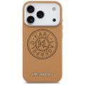 Puzdro Karl Lagerfeld Magsafe PU s okrúhlym logom Karl, kovovými tlačidlami fotoaparátu a logom pre iPhone 17 Pro Max hnedé