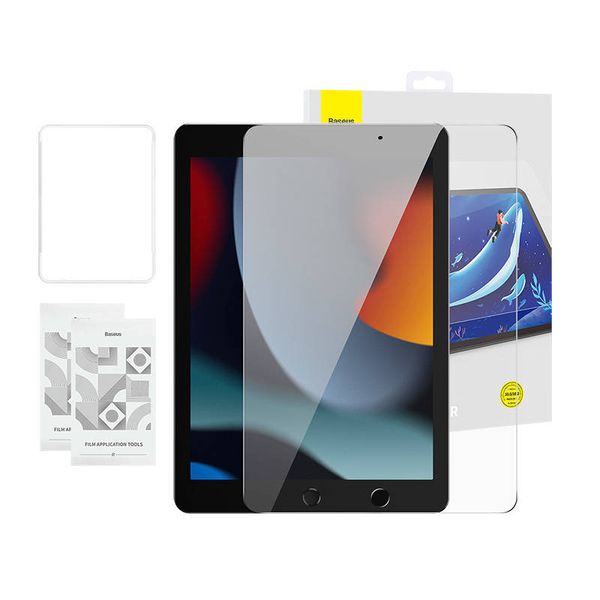 Tvrdené sklo Baseus Crystal 0,3 mm pre iPad Pro/Air3/ 10,2" iPad 7/8/9 (2 ks) + čistiaca súprava