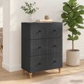 vidaXL Zásuvkový kabinet Čierna 66 x 34,5 x 90 cm Kompozitné drevo