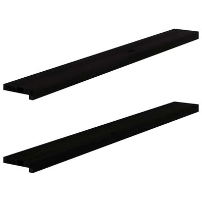 vidaXL Okenný parapet 2 ks hnedočierná 140x15x2 cm dubový masív