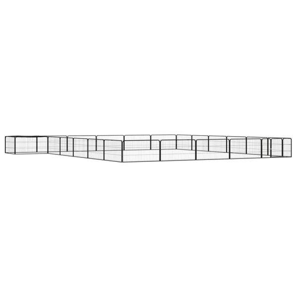 vidaXL Ohrádka pre psov 20 panelov čierna 100x50 cm práškovaná oceľ