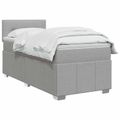vidaXL Posteľ boxspring s matracom Svetlosivá 90 x 190 cm Látka