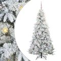 vidaXL Umelý Sklápací Vianočný Stromček Biela 180 cm PE a PVC