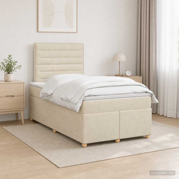 vidaXL Posteľ boxspring s matracom Tmavohnedá 120 x 200 cm Látka