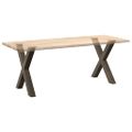 vidaXL Nohy k jedálenskému stolu v tvare X, 2 ks, prírodná oceľ, 80 x (72-73) cm, oceľ
