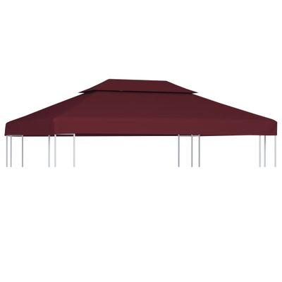 vidaXL Dvojitá strieška na altánok 310 g/m², 4x3 m, bordová