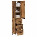 vidaXL Highboard Staré drevo 34,5 x 34 x 180 cm Kompozitné drevo