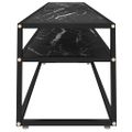 vidaXL TV stolík čierny mramorový 220x40x40,5 cm tvrdené sklo
