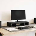 vidaXL Nastaviteľný stojan na monitor, čierny dub, 60x24x10,5 cm, umelé drevo