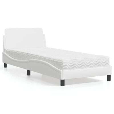 vidaXL Posteľ s matracom Dover biela 80x200 cm umelá koža
