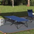 vidaXL Skladacia kempingová posteľ 2 ks Modrá 206 x 76 x 74 cm