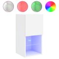 vidaXL TV skrinky s LED svetlami 2 ks biele 30,5x30x60 cm