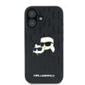 Puzdro Karl Lagerfeld pre iPhone 16 6,1" KLHCP16SPGKLKCPK čierne tvrdé Monogram Karl&Choupette Head Pin