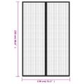 vidaXL Závesy proti hmyzu s magnetickými blokmi 2ks čierne 220x130 cm