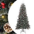 vidaXL Umelý vianočný stromček Zelená 240 cm PVC, plast a oceľ