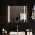 vidaXL Zrkadlo do kúpeľne s LED Priehľadná 50 x 50 cm tvrdené sklo