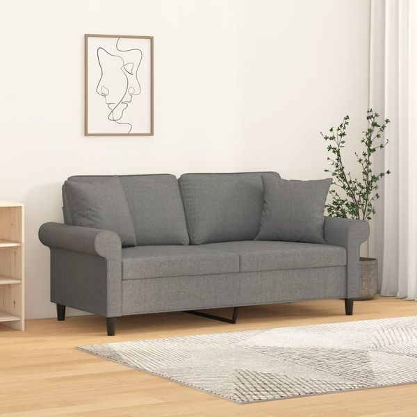 vidaXL 2-dielna sedacia súprava s vankúšmi tmavosivá 140 cm látka