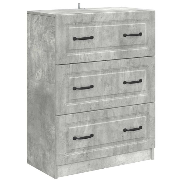 vidaXL Zásuvkový kabinet Betónovo sivá 66 x 34,5 x 87 cm