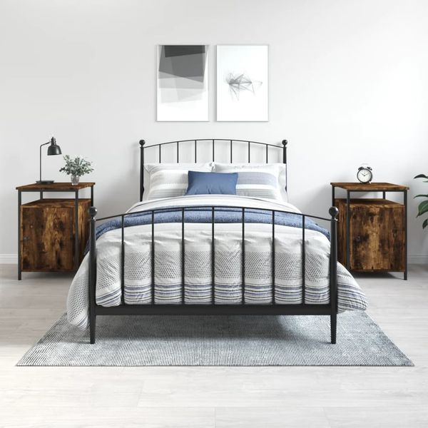 vidaXL Nočné stolíky 2 ks dymový dub 40x42x60 cm kompozitné drevo