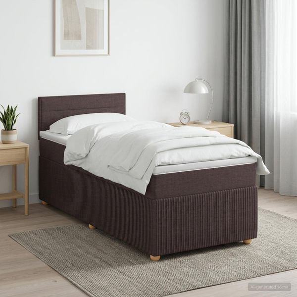 vidaXL Posteľ boxspring s matracom Tmavohnedá 80 x 200 cm Látka