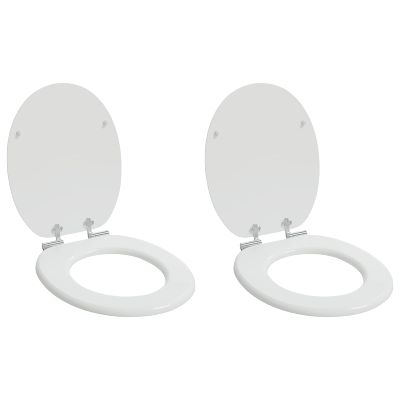 vidaXL Sedenie na toaletu s tichým zatváraním 2 pcs Biely 44 x 38 cm