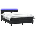 vidaXL Posteľný rám boxspring s matracom a LED čierny 160x210 cm zamat