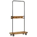 vidaXL Vešiak na oblečenie s kolieskami 90x35x190 cm mango a železo