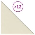 vidaXL Nástenné panely 12 ks krémové 30x30 cm umelá koža 0,54 m²