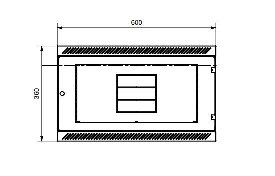 Rozvádzač nástenný 4U 450mm dvere plech RAL7035 Rozvádzač nástenný 4U 450mm dvere plech RAL7035
