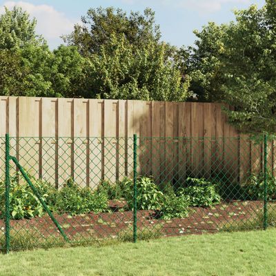 vidaXL Drôtený plot s prírubou zelený 1,x25 m