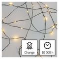 LED vianočný nano reťaz zelený, 7,5 m, vonkajší aj vnútorný, teplá biela, časovač