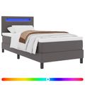 vidaXL Posteľ s pružinovým rámom Sivá 90 x 190 cm Umelá koža