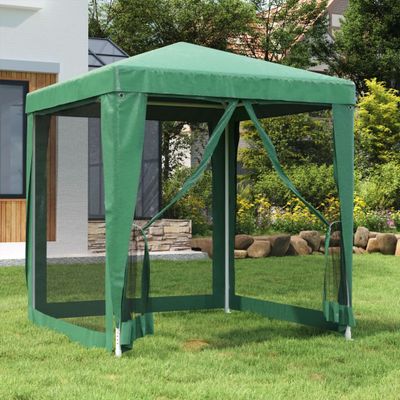 vidaXL Párty stan so 4 sieťkovanými bočnými stenami zelený 2x2 m HDPE