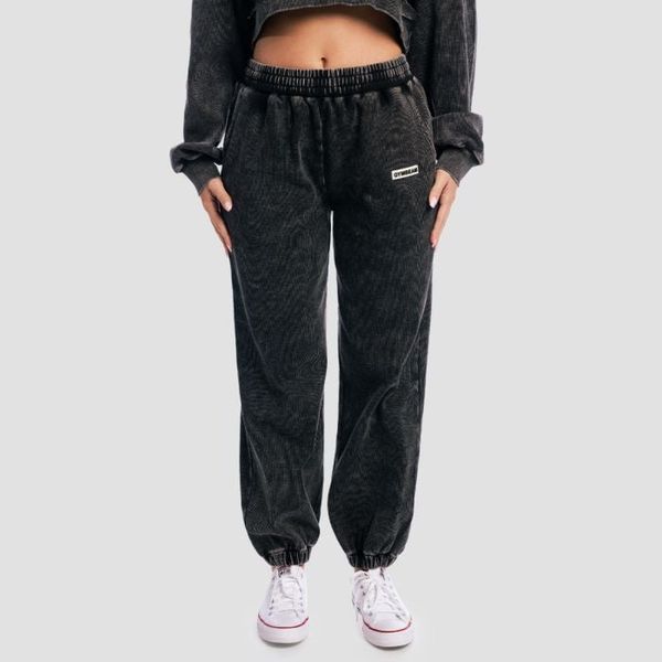 Dámske tepláky Aura Washed Black - GymBeam, veľkosť XL