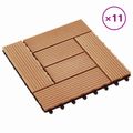vidaXL Dlažba na terasu 11 ks Tík 30 x 30 cm WPC