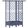 vidaXL Vyvýšený záhon s mriežkou a strechou Sivá 124 x 40 x 127 cm PP