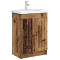 vidaXL Kúpeľňová skrinka pod umývadlo Staré drevo 78,5 x 37,5 x 81 cm
